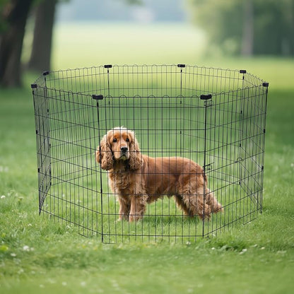 Amazon Basics Portable Foldable Octagonal Metal Exercise Dog Playpen, - Image 7
