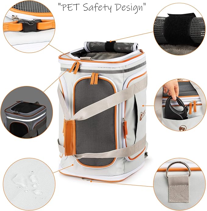 Airline Approved Pet Carrier Backpack Under seat, Soft Unique Dog Purse Travel - Image 5