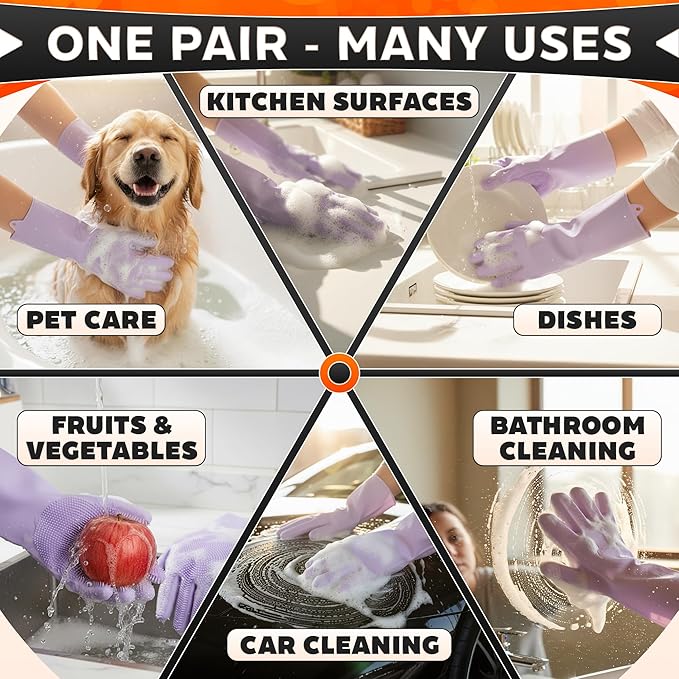Cat & Dog Washing Gloves for Bathing – 2-in-1 Design Dog Scrubbing Gloves for - Image 5