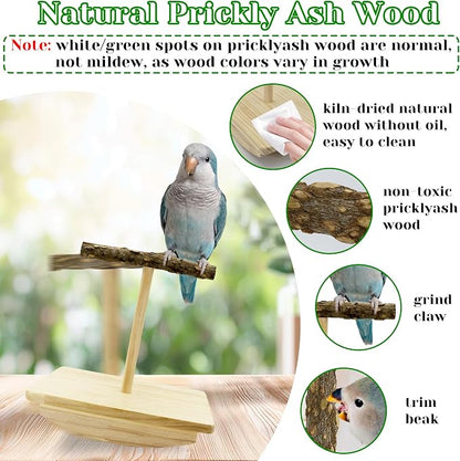 Natural Wood Bird Perch Stand Training, Quaker Parrot Toys, Intelligence Puzzle - Image 3