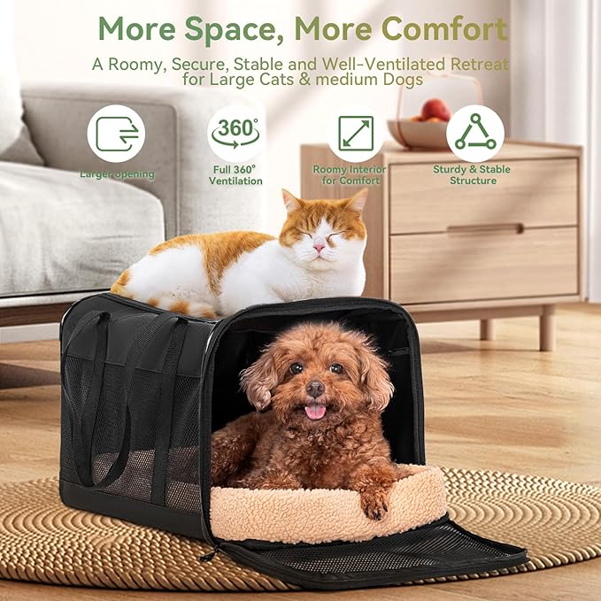 Petsfit 19x12x12 Pet Carrier for Large Cats, Soft-Sided Small Dog Travel Carrier - Image 5