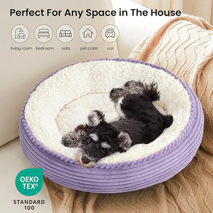 Love's cabin Round Donut Cat and Dog Cushion Bed, 25in Pet Bed - Image 6