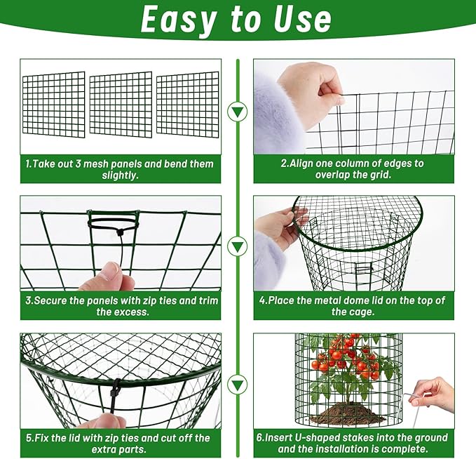 Convivium Plant Protectors from Animals 6 Packs, 13 x 12 in Metal Chicken Wire - Image 4