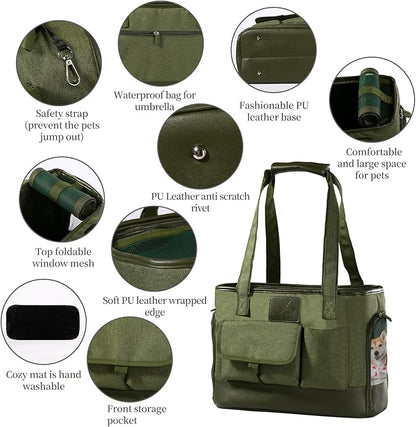 Dog Carrier, Cat Carrier, Pet Carrier, Foldable Waterproof Premium Oxford Cloth - Image 4
