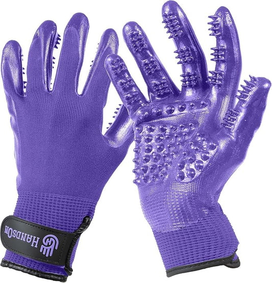 H HANDSON Pet Grooming Gloves by HandsOnPatentedOriginalGroomingBathingGloves
