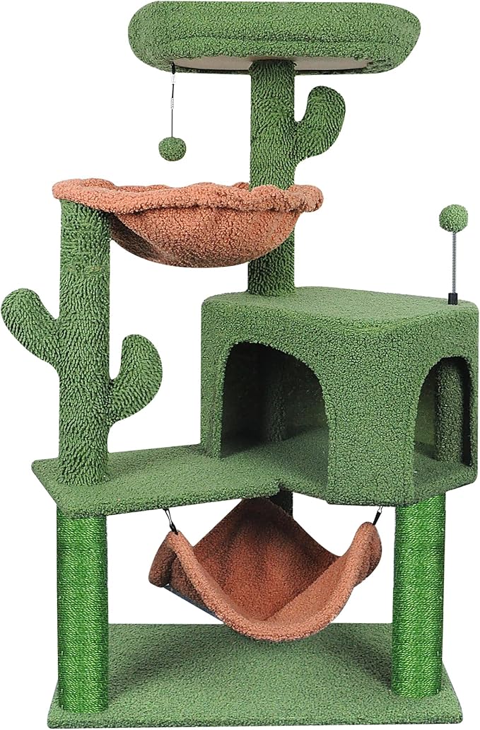YUNIQUE Cat Tree with Cat Condo Scratch Post and Big Hammock by YUNIQUE