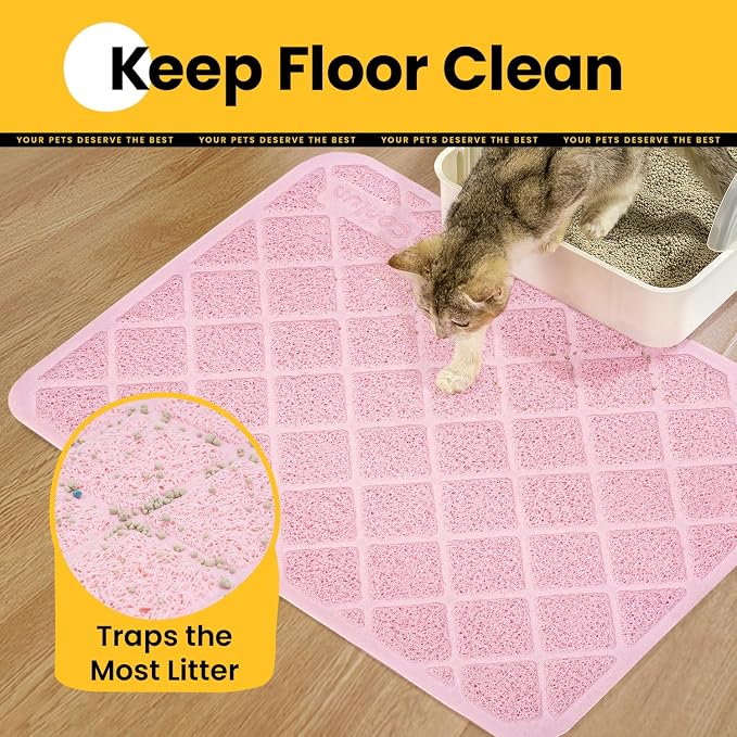 Cat Litter Mat Litter Trapping Mat, Less Waste Cat Litter Box Mat - Image 3