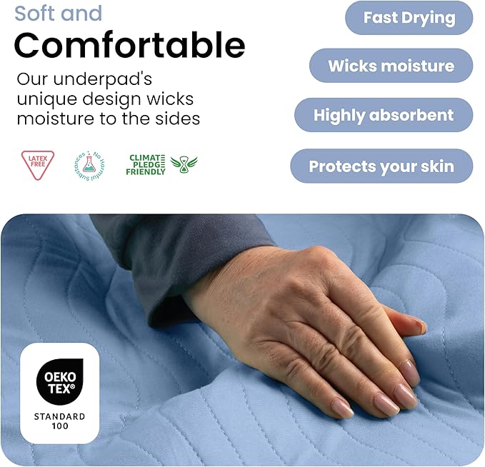 IMPROVIA® Washable Underpads, Heavy Absorbency Reusable Incontinence Pads - Image 4
