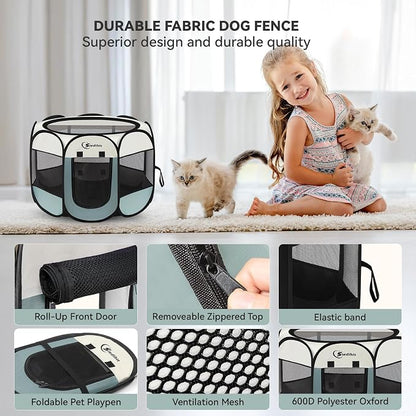 Dog Cat Playpen, Puppy Pet Playpen Indoor - Image 7