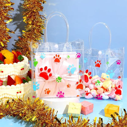 Teling 20 Packs Dog Paw Clear PVC Gift Bags - Image 3