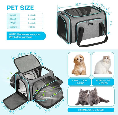 Premium Pet Carrier – Dog & Cat Travel Bag, Airline Approved, Soft-Sided Design - Image 5