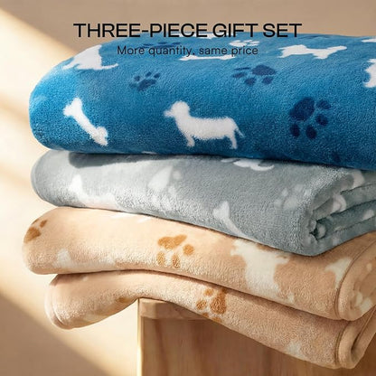 Luciphia 1 Pack 3 Dog Printed Fleece Pet Blankets Washable，Soft Warm Throw - Image 5