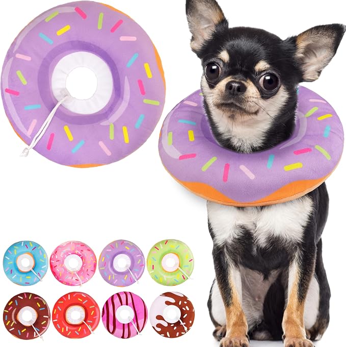 Cat Cone Collar Soft, Cute Cat Donut Collar After Surgery, Adjustable Kitten by Unknown