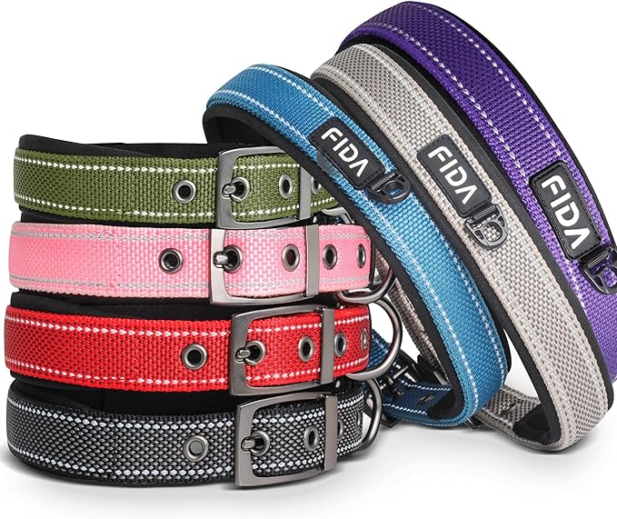 Fida Heavy Duty Dog Collar, Ultra Comfortable Soft Neoprene Padded, Adjustable - Image 2