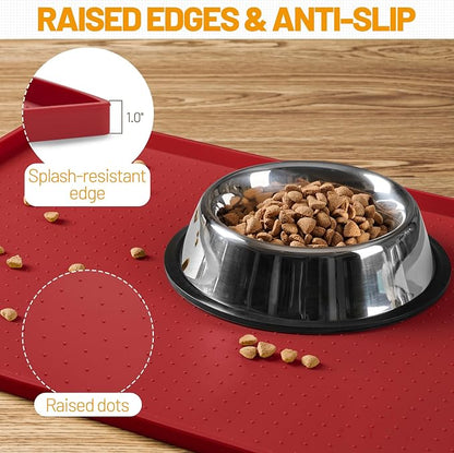Hubulk Dog Feeding Mat, 100% Waterproof Food Grade Silicone Pet Food and Water - Image 3