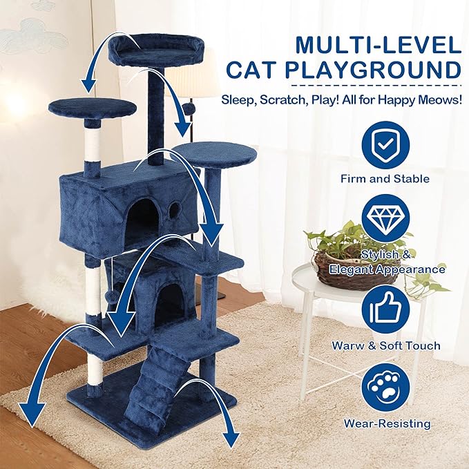 Heavy Duty Cat Tree Tower, Cat Condo, Hanging Ball - Image 3