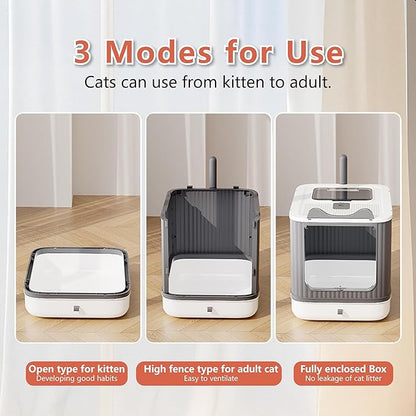 Upgraded Fully Enclosed Cat Litter Box - Image 4
