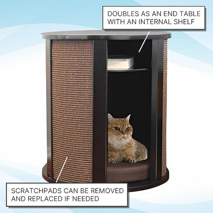 The Refined Feline Purrrrfect End Table Cat Bed Cave in Black Espresso - Image 2