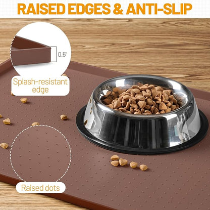 Hubulk Dog Feeding Mat, 100% Waterproof Food Grade Silicone Pet Food and Water - Image 3