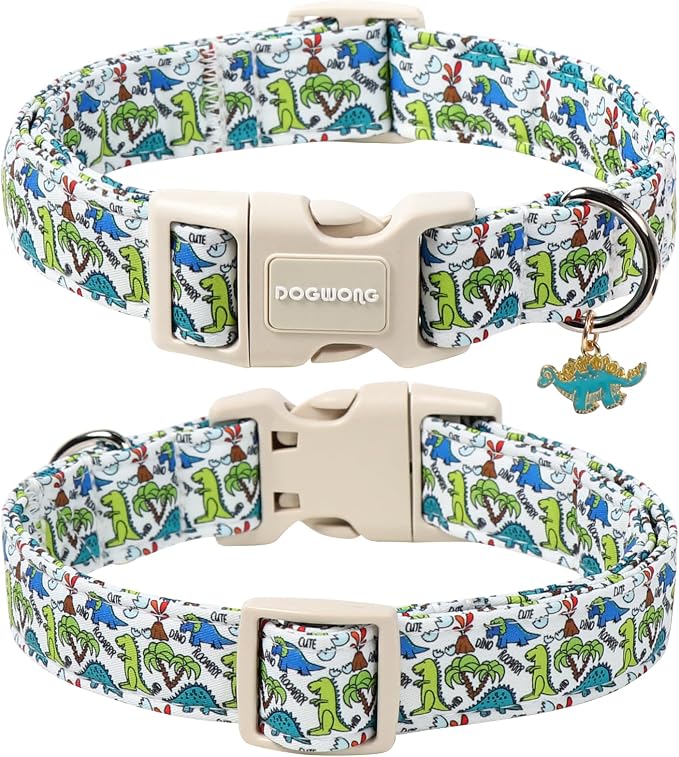 DOGWONG Dinosaur Dog Collar-Cute Green Dinosaur Dog Collar - Image 2