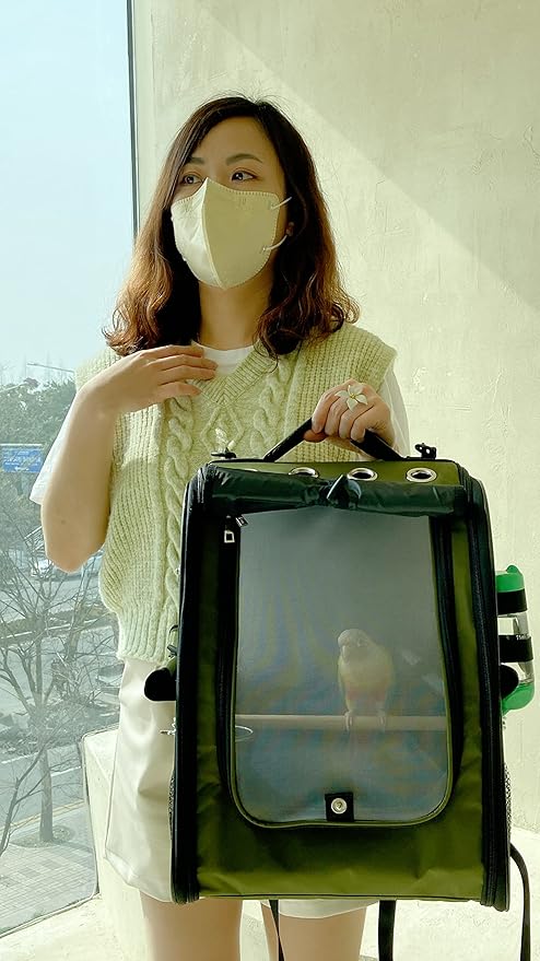 Birds Day Bird Carrier Backpack-Parrot Travel Cage - Image 8