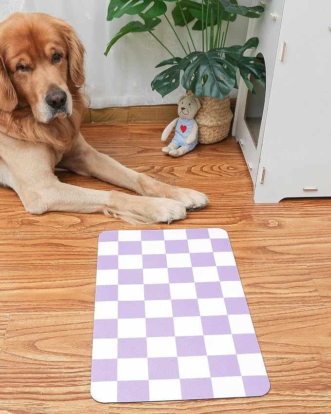 Ralxion Checkered Dog Feeding Mat, Absorbent Mats - Image 2