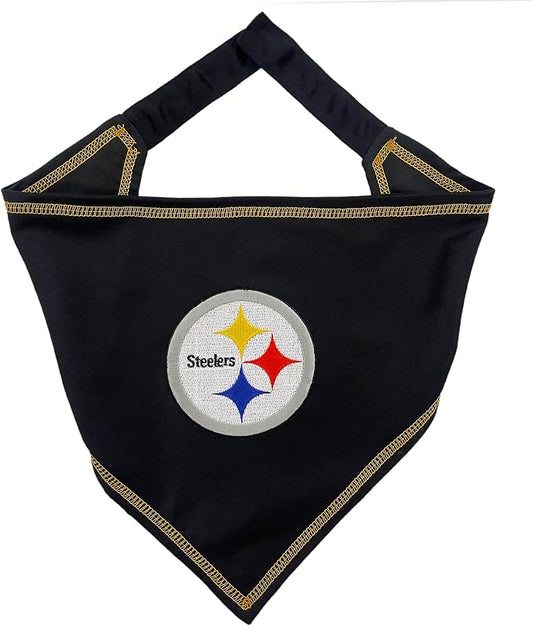 NFL Pittsburgh Steelers TIE Bandana, Large/X-Large. Dog Bandana Scarf Bib by PETSFIRST