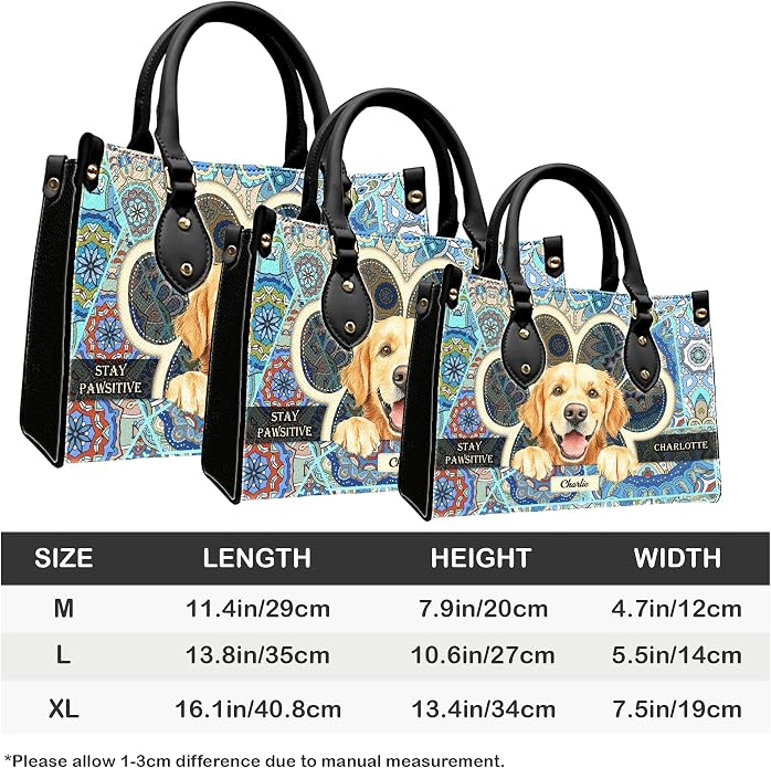 Personalized Pet Mom Leather Handbag – Custom Name Dog Cat Photo Purse - Image 8