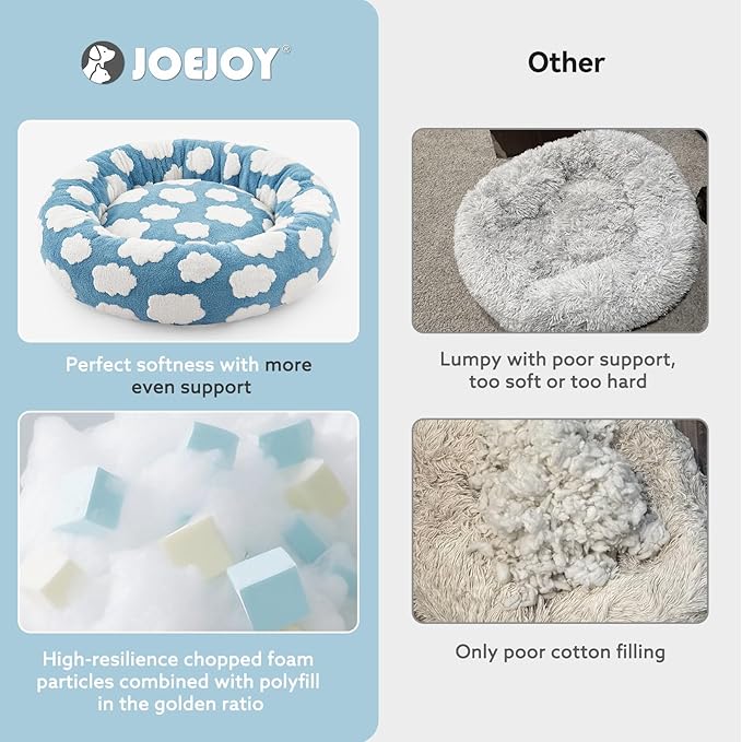 JOEJOY Donut Dog Bed Medium Size Dog, Cute Round Calming Pet Bed - Image 4