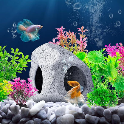 CousDUoBe 13Pcs Aquarium Hideaway Rock Cave Fish Tank Decorations quarium - Image 7