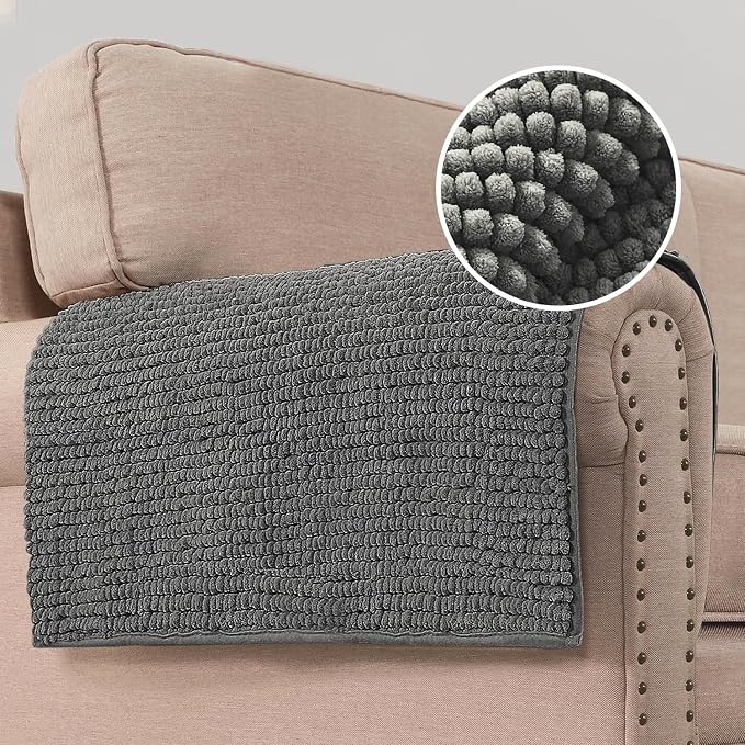 H.VERSAILTEX Plush Chenille Couch Armrest Cover 2 Packs Thick and Soft Sofa - Image 8