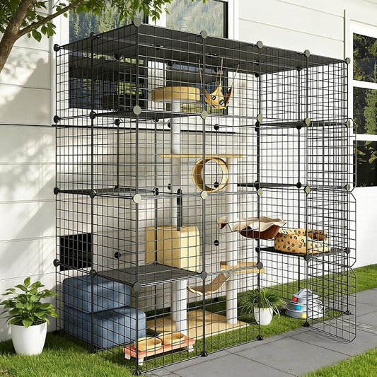 Oneluck Outdoor Cat House Cat Cages Enclosure by Oneluck