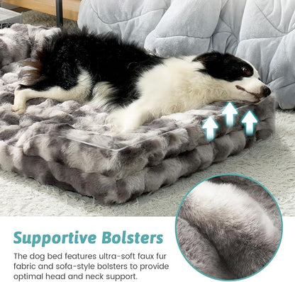 Self Warming Dog Bed for Large Size Dog, Faux Fur Orthopedic Puppy Sofa - Image 8