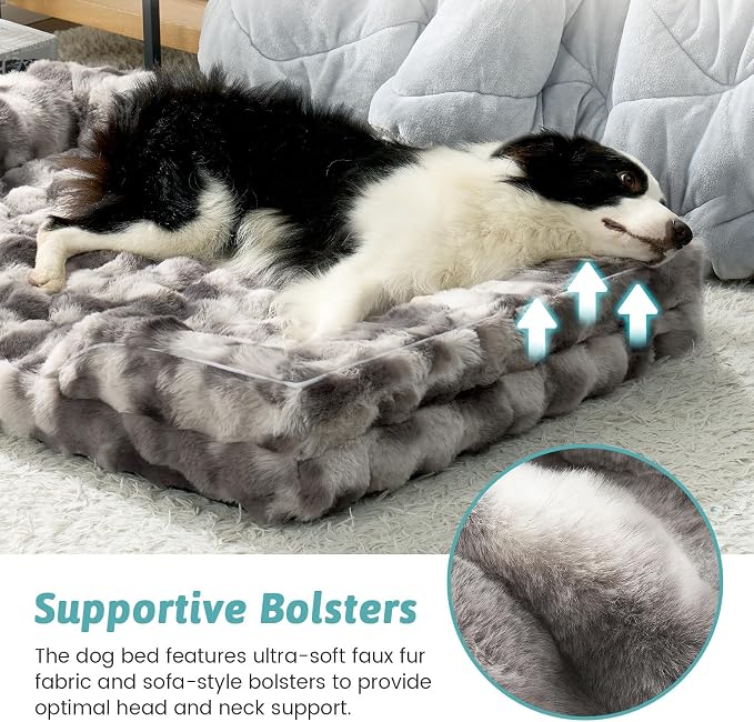 Orthopedic Dog Bed for Extra Large Dog, Soft and Warm Faux Fur Sofa for Giant - Image 4