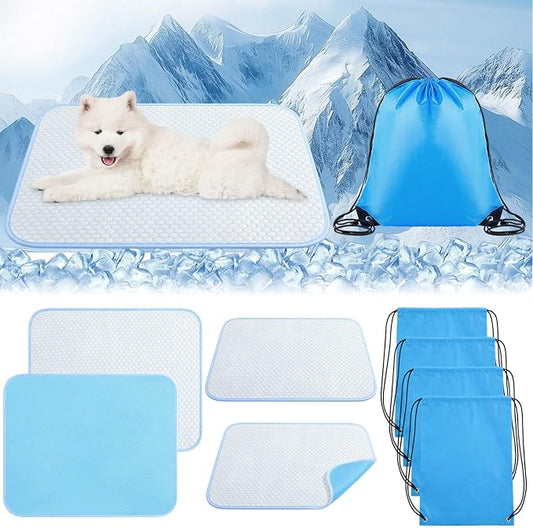 Chunful 4 Pack Pet Cooling Mat 26 x 20 Inches Cooling Pads by Chunful
