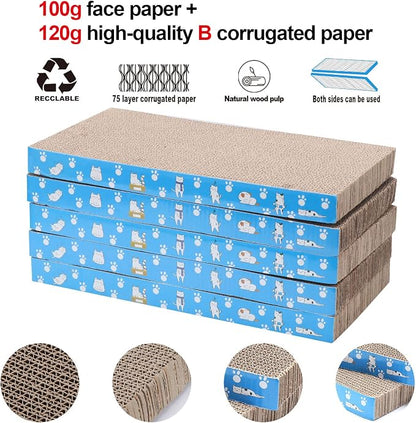 5 Packs in 1 Cat Scratch Pad, Cat Scratcher Cardboard, Reversible, Durable - Image 5