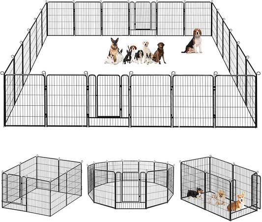 Dog Playpen, 32inch 20 Panels Outdoor Dog Fence Indoor Dog Pen Anti-Rust Pet by Jhsomdr