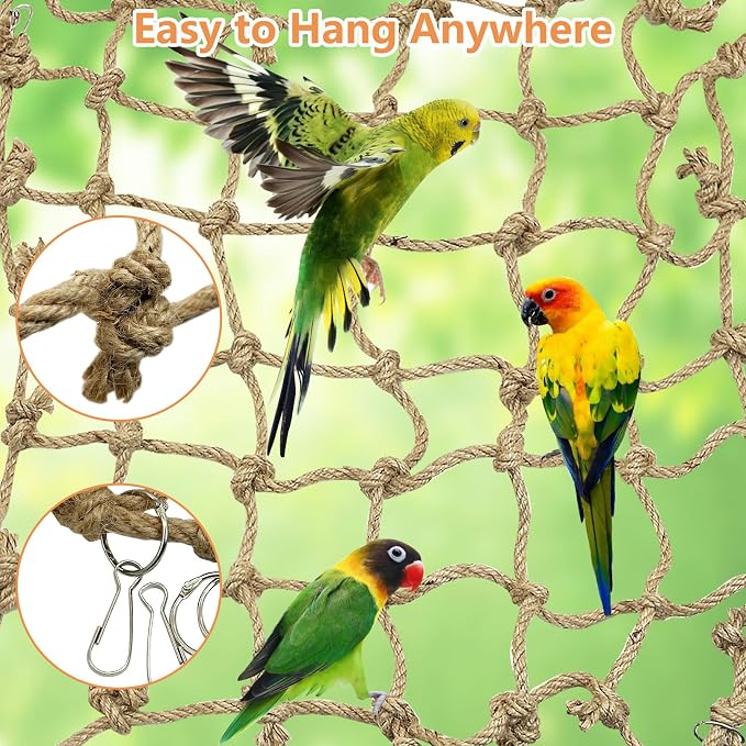 Tfwadmx Natural Bird Rope Net, Large Size - Image 4