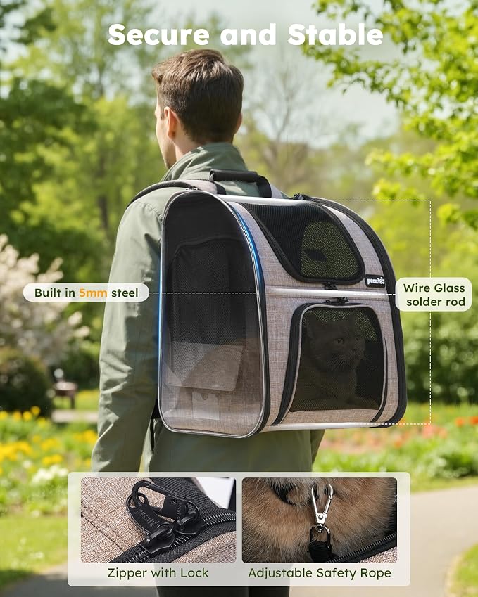 Pecute Cat Backpack Carrier Expandable, Pet Backpack - Image 5