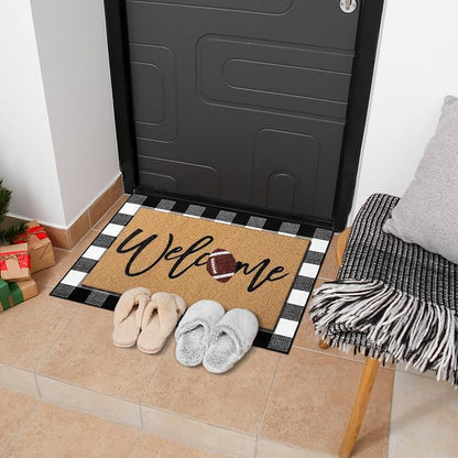 Tinideya 2 Pcs Door Mat Welcome Non Slip Coir Mats Floor Layering Doormats - Image 4