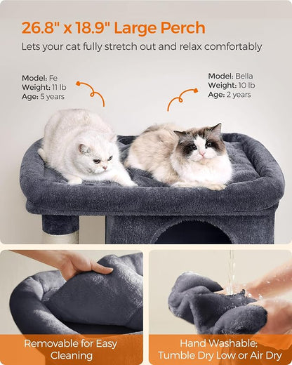 Feandrea Cat Tree, 40.6-Inch Cat Tower, Plush Condo - Image 3