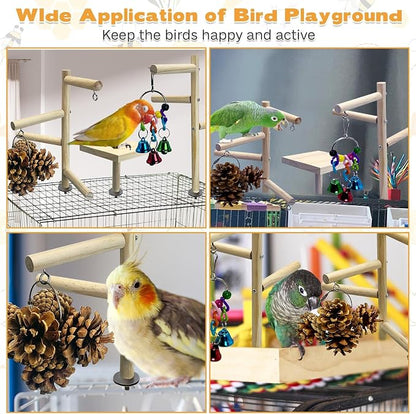 PINVNBY 3 PCS Wooden Small Bird Playground - Image 6