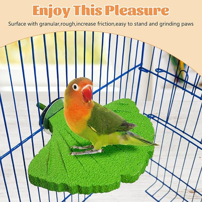 3 Pcs Parrot Perch Resin Bird Beak Grinding Stone Leaf Shape Perch Stand Foot - Image 7