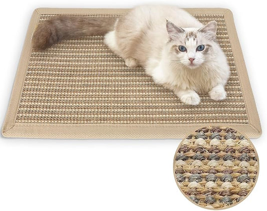 FUKUMARU Cat Scratcher Mat, 23.6 X 15.7 Inch Natural Sisal Cat Scratch Mats by FUKUMARU