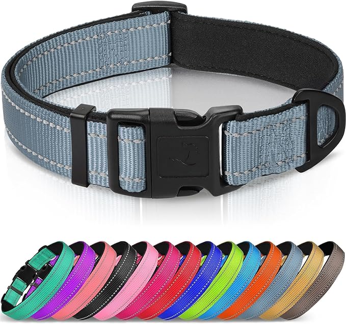 Joytale Reflective Dog Collar, Soft Neoprene Padded, Metal D-Ring, Nylon Pet by Joytale