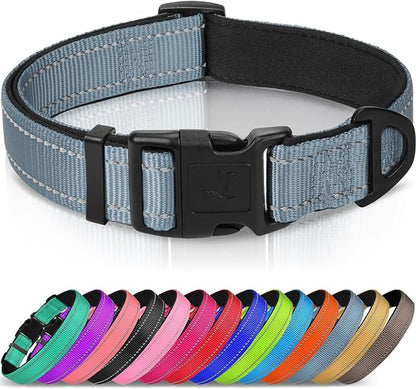 Joytale Reflective Dog Collar, Soft Neoprene Padded, Metal D-Ring, Nylon Pet by Joytale