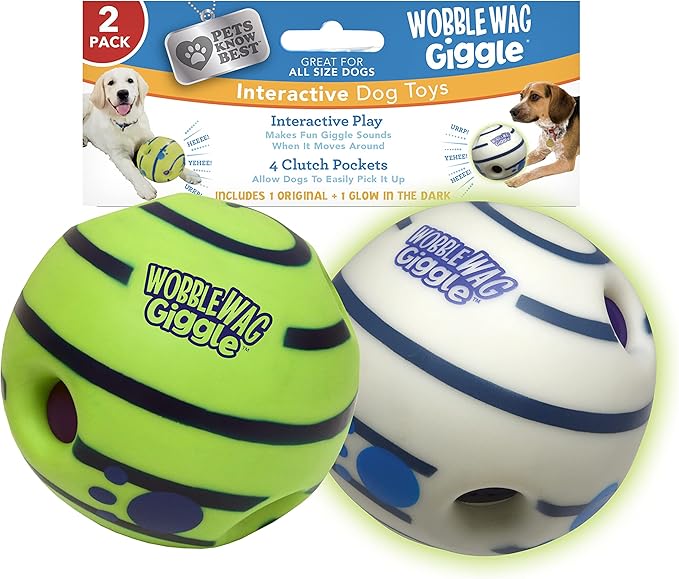 Wobble Wag Giggle & Glow | Rolling Enrichment Toy by WobbleWagGiggle