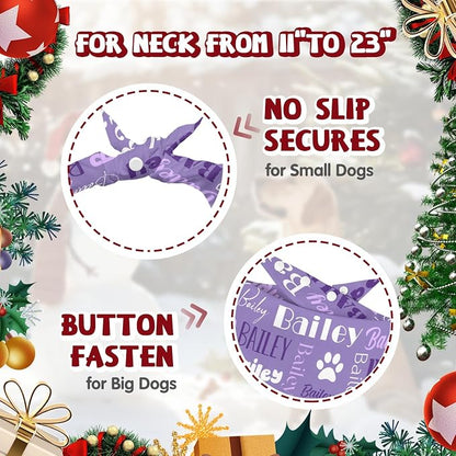 Personalized Dog Bandanas Custom Neckwear Name Button Anti-loosening Dog Scarf - Image 4