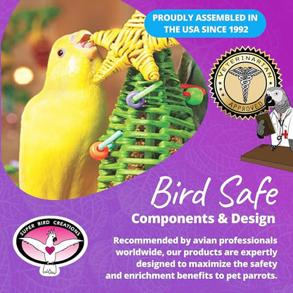Super Bird Creations SB872 Mini Xmas Tree Bird Toy, Small/Medium Bird Size - Image 5