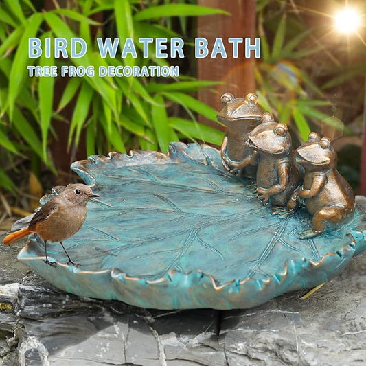 MUMTOP Bird Baths for Outdoors, Antique Outdoor Garden Bird Bath Resin Birdbath - Image 2